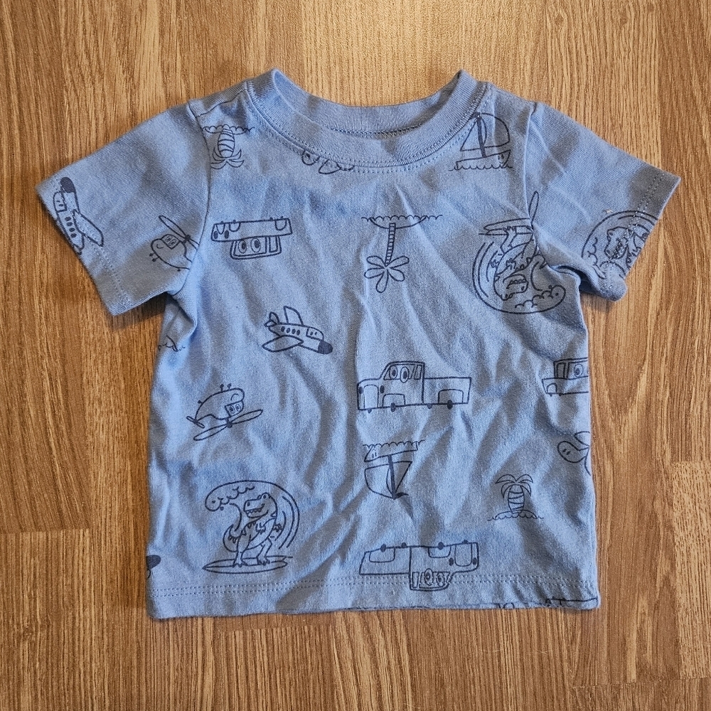 Garanimals Light Blue Kids Tee with Adventure Prints